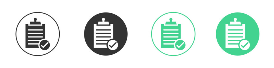 Clipboard check icon Minimal Flat Line Vector Icon Set.