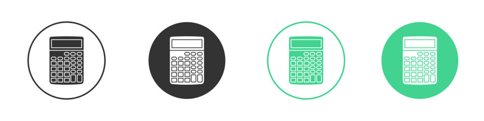 Calculator icon Minimal Flat Line Vector Icon Set.
