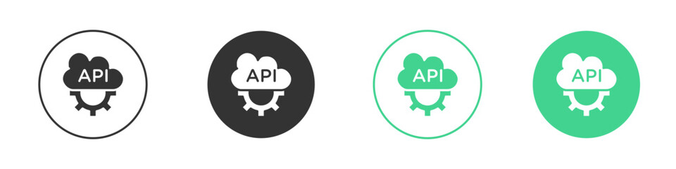 API icon Minimal Flat Line Vector Icon Set.