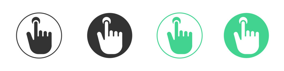 finger tap icon Minimal Flat Line Vector Icon Set.