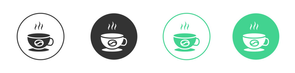 coffee cup icon Minimal Flat Line Vector Icon Set.