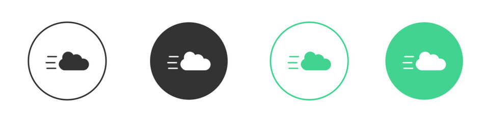 Wind clouds icon Minimal Flat Line Vector Icon Set.