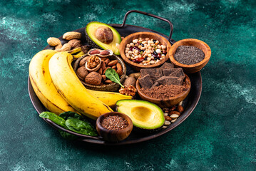 Products containing natural magnesium Mg