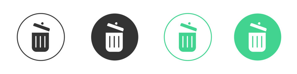 Trash icon Minimal Flat Line Vector Icon Set.