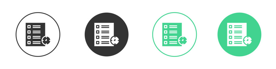 Timesheet icon Minimal Flat Line Vector Icon Set.