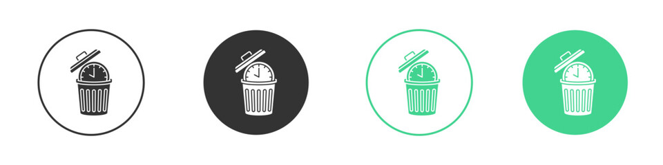 Time waste icon Minimal Flat Line Vector Icon Set.