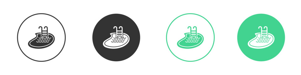 Swimming pool icon Minimal Flat Line Vector Icon Set.