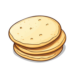 Arepas, 2D isometric flat cartoon vector illustration isolated on white background.