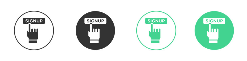 Sign up icon Minimal Flat Line Vector Icon Set.