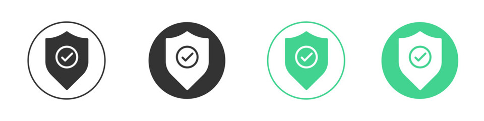 Shield icon Minimal Flat Line Vector Icon Set.