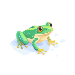 Bullfrog, flat 2D isometric cartoon vector image isolated on white background.