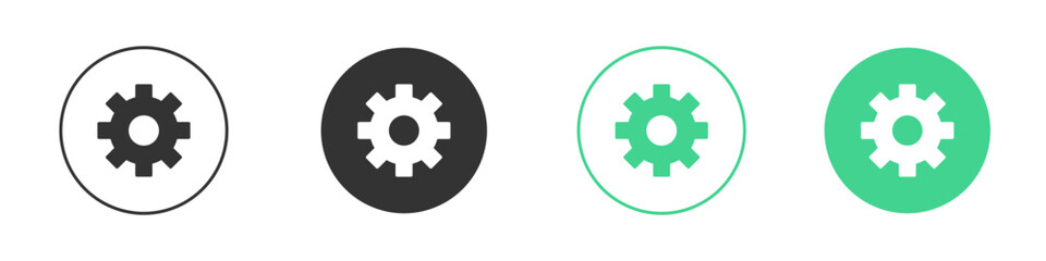 Settings gear icon Minimal Flat Line Vector Icon Set.