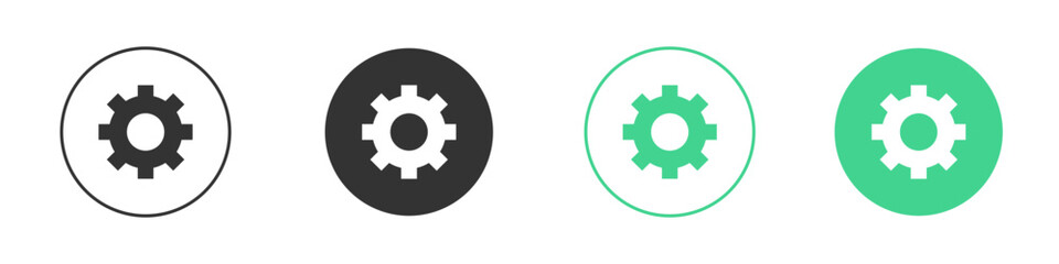Settings button icon Minimal Flat Line Vector Icon Set.