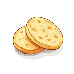 Arepas, vector graphic, 2D flat isometric cartoon illustration on white background.
