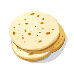 Arepas, vector graphic, 2D flat isometric cartoon illustration on white background.
