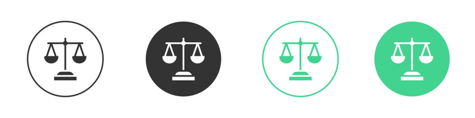 Scales of justice icon Minimal Flat Line Vector Icon Set.