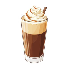 Caffe Mocha, cartoon vector illustration, flat 2D isometric style, white background.