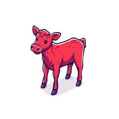 Calf, cartoon vector illustration, flat 2D isometric style, white background.
