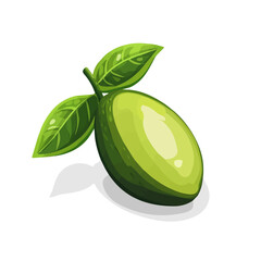 Avocado, 2D isometric flat cartoon vector illustration isolated on white background.