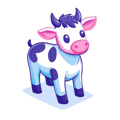 Calf, flat 2D isometric cartoon vector image isolated on white background.