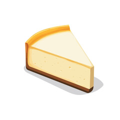Cheesecake, cartoon vector illustration, flat 2D isometric style, white background.