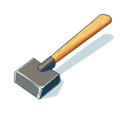 Chisel, flat 2D isometric cartoon vector image isolated on white background.