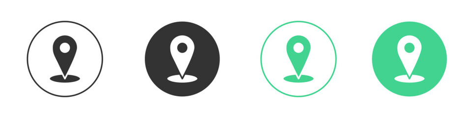 Navigation pin icon Minimal Flat Line Vector Icon Set.