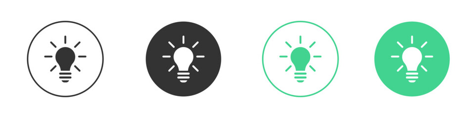 Light bulb icon Minimal Flat Line Vector Icon Set.