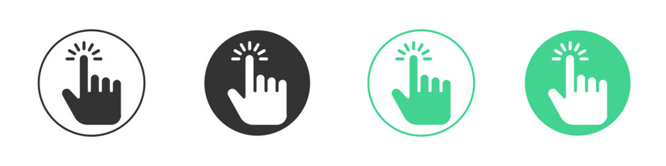 Hand click icon Minimal Flat Line Vector Icon Set.