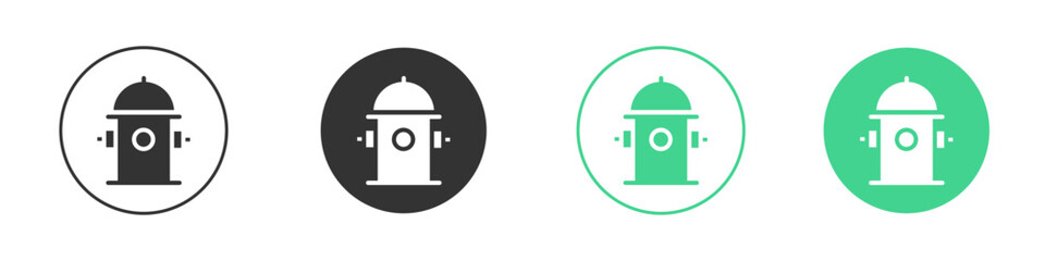 Fire hydrant icon Minimal Flat Line Vector Icon Set.