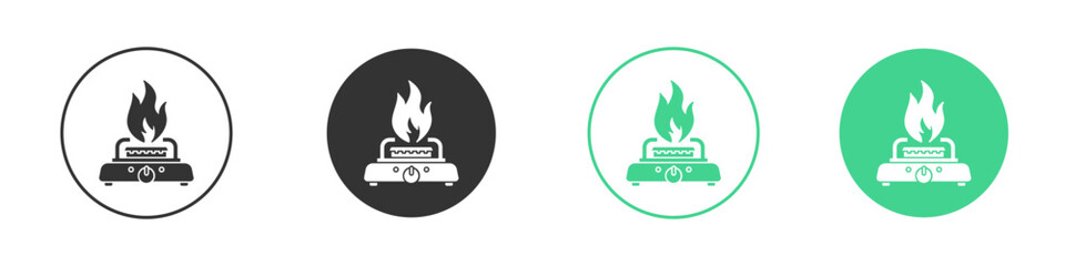 Fire burner icon Minimal Flat Line Vector Icon Set.