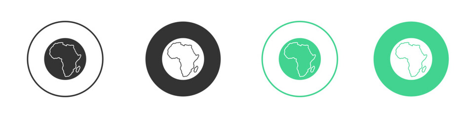 Earth africa icon Minimal Flat Line Vector Icon Set.