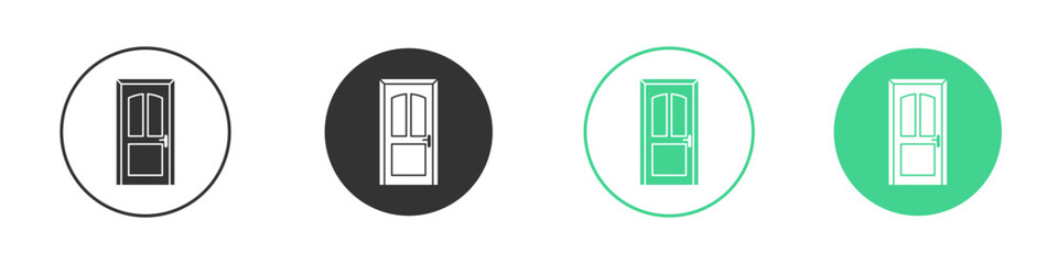 Door closed icon Minimal Flat Line Vector Icon Set.