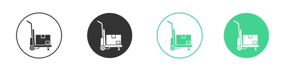 Dolly flatbed icon Minimal Flat Line Vector Icon Set.
