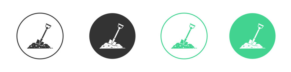 Digging icon Minimal Flat Line Vector Icon Set. © Zrobac