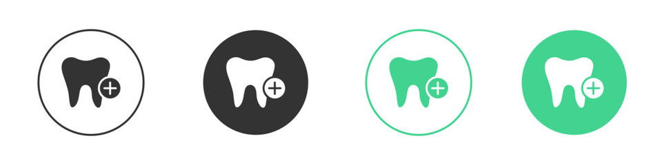 Dental care icon Minimal Flat Line Vector Icon Set.