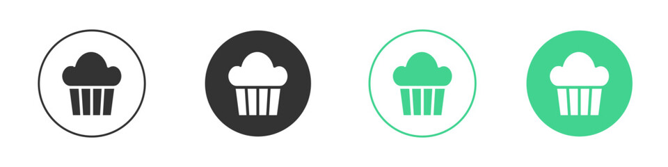 Cupcake icon Minimal Flat Line Vector Icon Set.