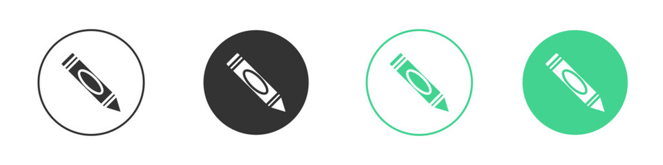 Crayon icon Minimal Flat Line Vector Icon Set.