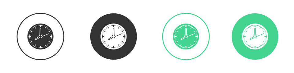 Clock face icon Minimal Flat Line Vector Icon Set.