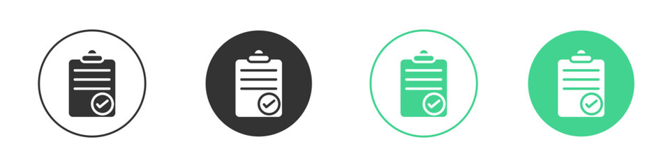 Clipboard check icon Minimal Flat Line Vector Icon Set.