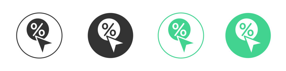 Click through rate icon Minimal Flat Line Vector Icon Set.