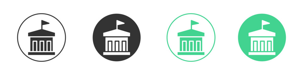 City hall building icon Minimal Flat Line Vector Icon Set.