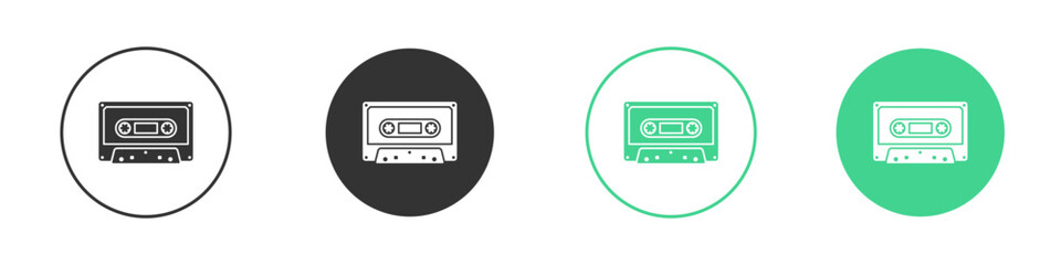 Cassette tape icon Minimal Flat Line Vector Icon Set.