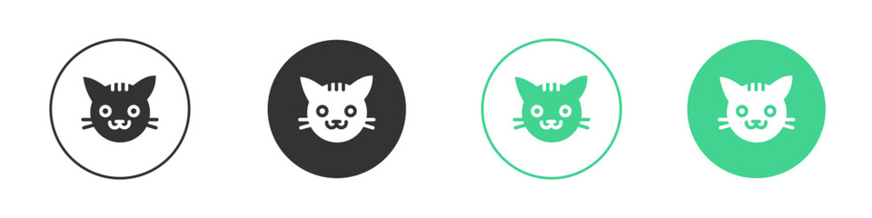 Cat icon Minimal Flat Line Vector Icon Set.