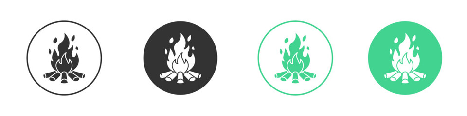 Campfire icon Minimal Flat Line Vector Icon Set.