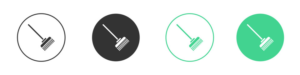 Broom icon Minimal Flat Line Vector Icon Set.
