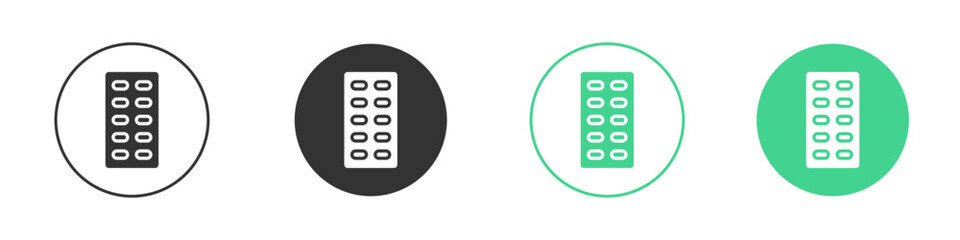 Blister drug pack icon Minimal Flat Line Vector Icon Set.