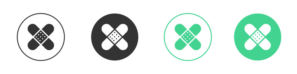 Band aid icon Minimal Flat Line Vector Icon Set.