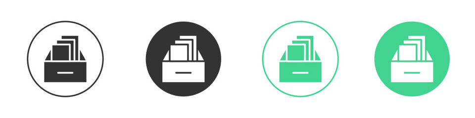 Archive icon Minimal Flat Line Vector Icon Set.