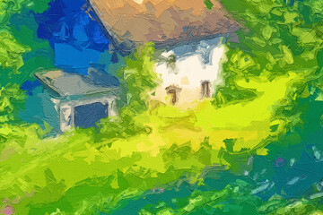 Various oil paintings, flowers, plum blossoms, waterfalls, scenic lakes, small boats, cats, dogs, lotus leaves, chrysanthemums